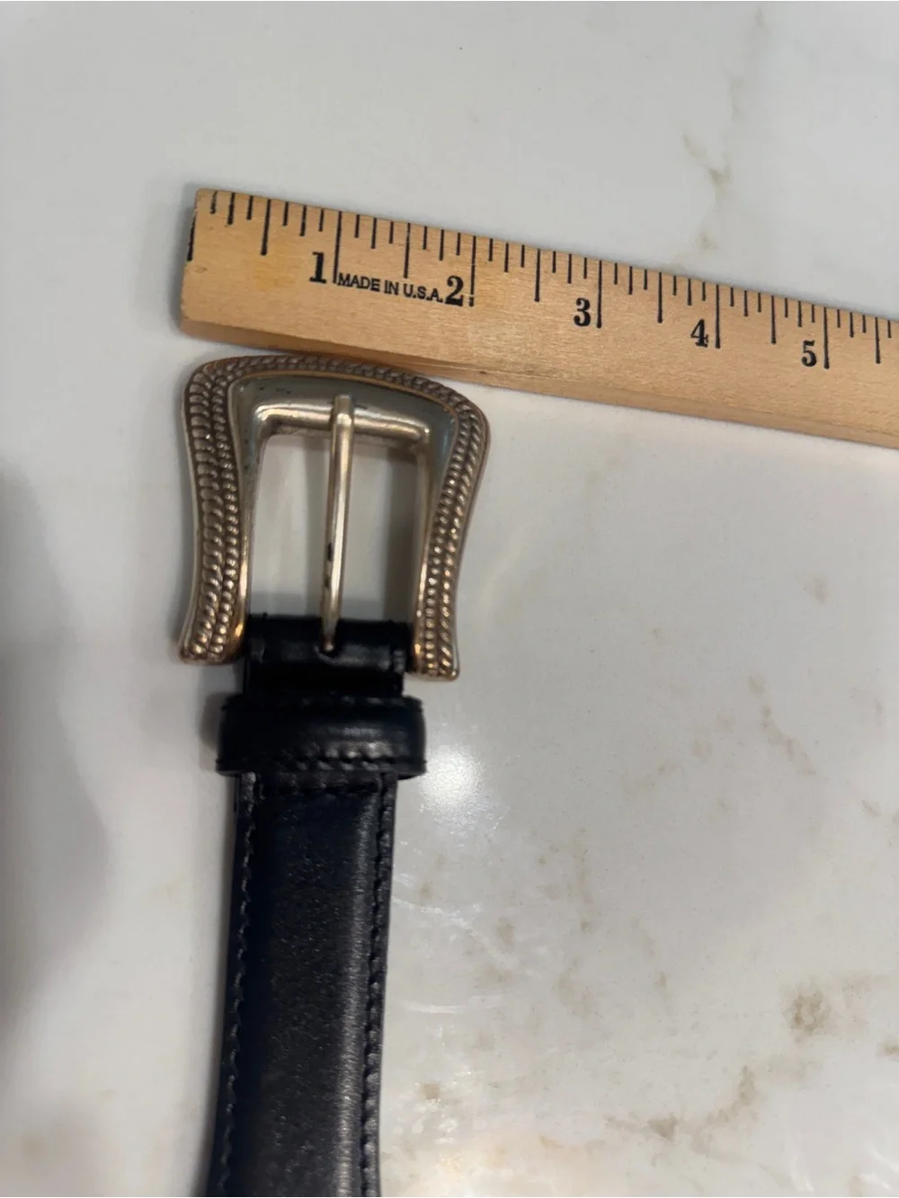 Fossil BT7704 Black Leather Silver Concho Western Belt Medium